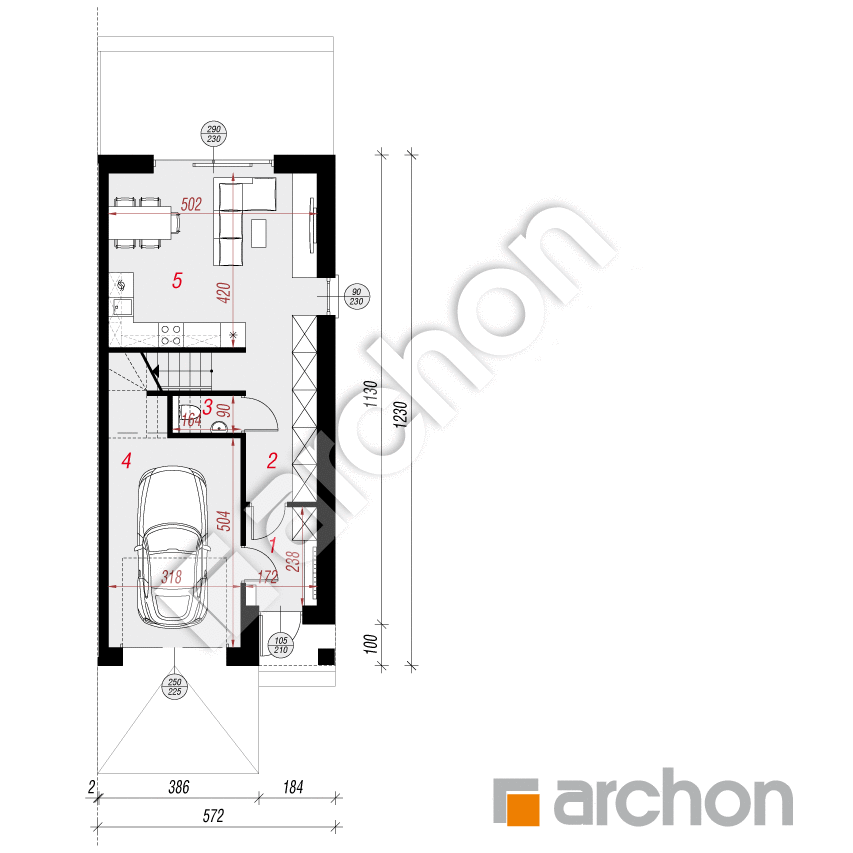 gotowy projekt Dom w ribesach 3 (GB) rzut parteru