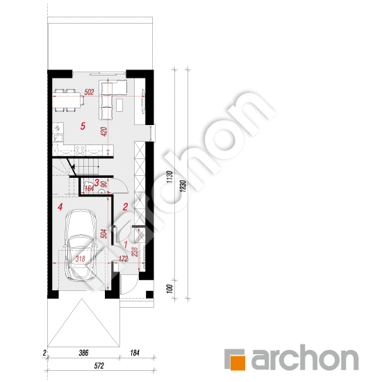 gotowy projekt Dom w ribesach 3 (GB) rzut parteru