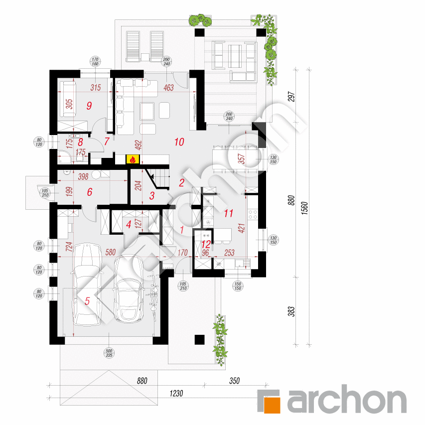 gotowy projekt Dom w montbrecjach (G2) rzut parteru