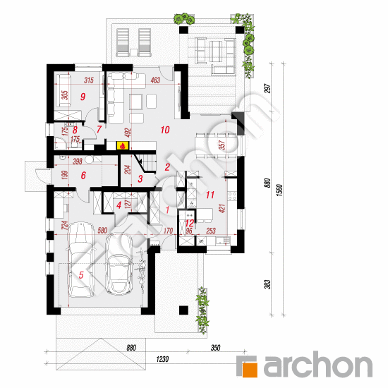 gotowy projekt Dom w montbrecjach (G2) rzut parteru