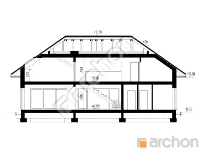 gotowy projekt Dom w kliwiach 11 (G2) przekroj budynku