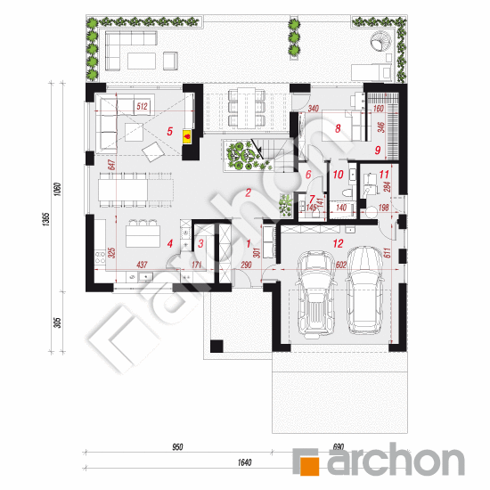 gotowy projekt Dom w kliwiach 11 (G2) rzut parteru