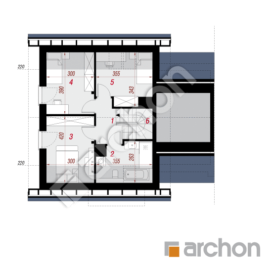 gotowy projekt Dom w arkadiach 8 (GB) rzut poddasza
