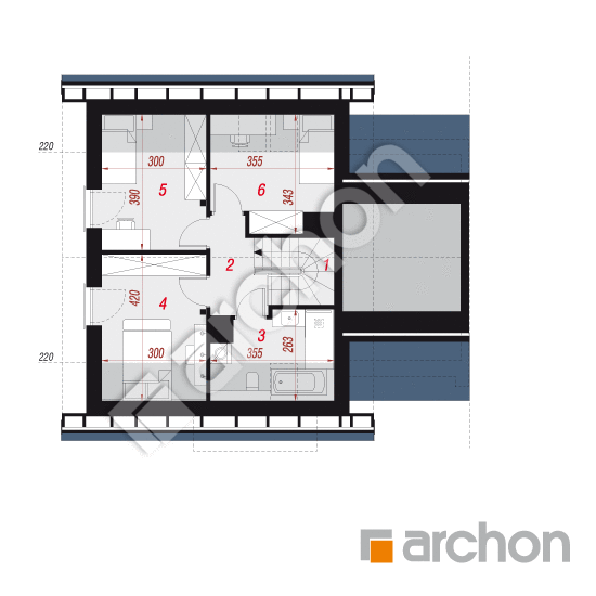 gotowy projekt Dom w arkadiach 8 (GB) rzut poddasza
