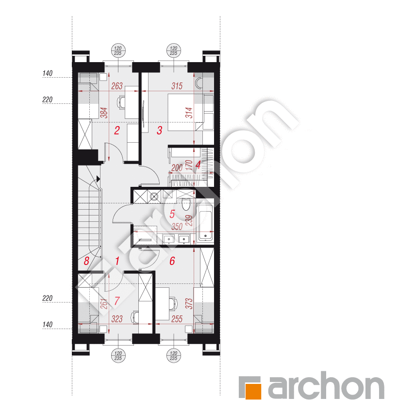 gotowy projekt Dom w riveach 8 (GS) rzut poddasza
