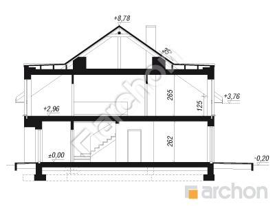 gotowy projekt Dom w riveach 8 (GS) przekroj budynku