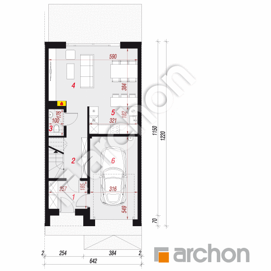 gotowy projekt Dom w riveach 8 (GS) rzut parteru