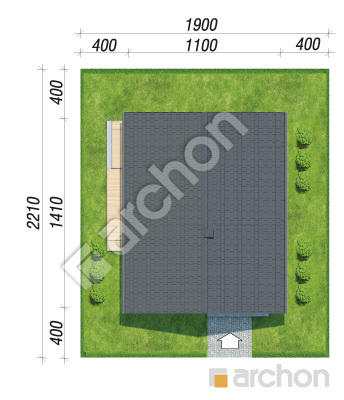 gotowy projekt Dom w renklodach 24 (E) OZE sytuacja