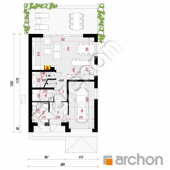 gotowy projekt Dom w malinówkach 31 (GE) OZE rzut parteru