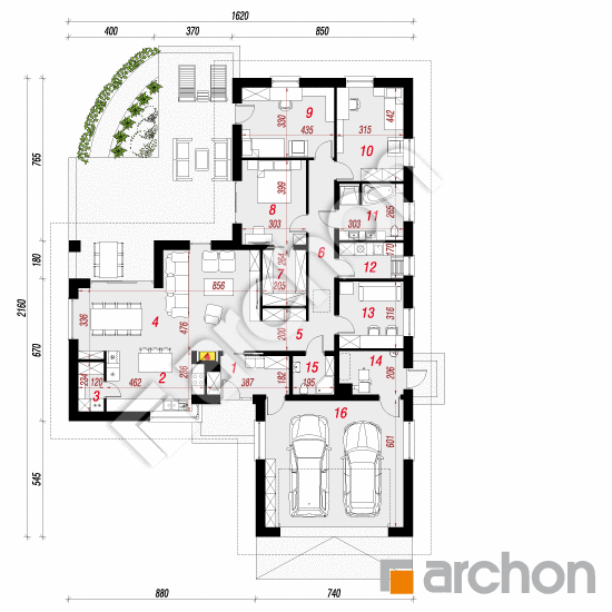 gotowy projekt Dom w lonicerach (G2) rzut parteru