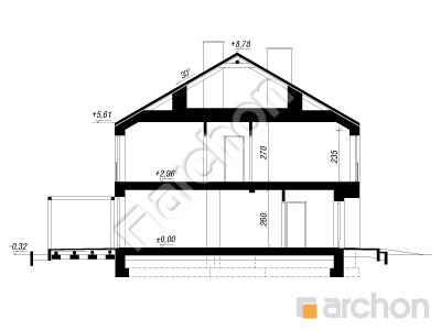 gotowy projekt Dom w szachownicach 2 (GB) przekroj budynku
