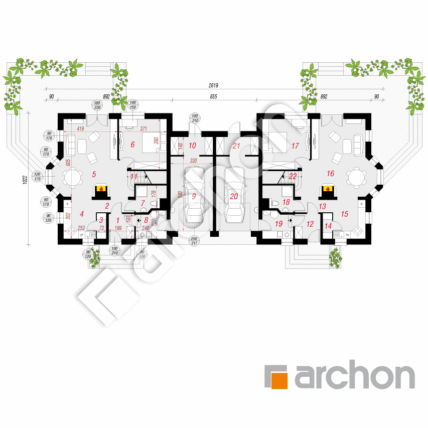 gotowy projekt Dom w rododendronach 5 (R2T) rzut parteru