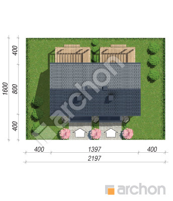gotowy projekt Dom w modrakach (R2) sytuacja