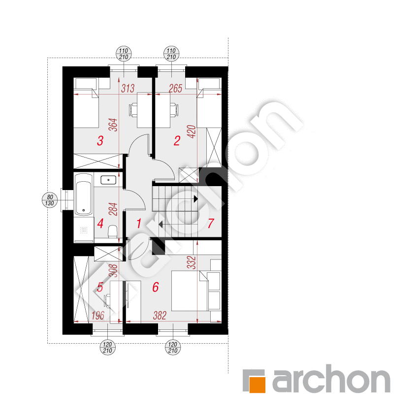 gotowy projekt Dom w klementynkach 3 (B) rzut poddasza