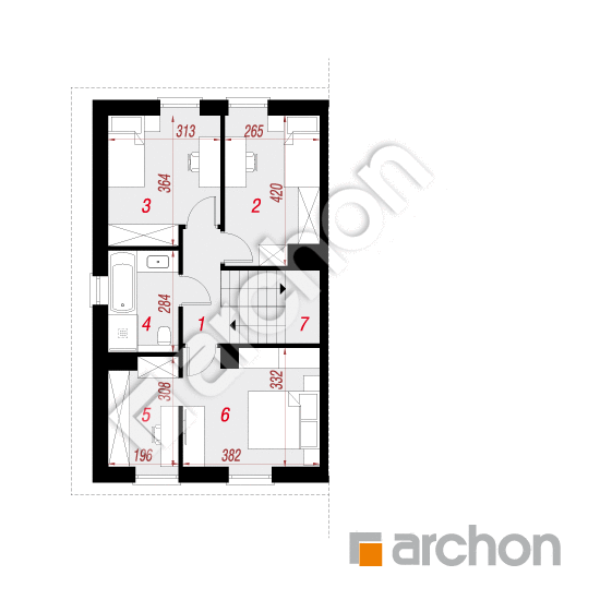gotowy projekt Dom w klementynkach 3 (B) rzut poddasza