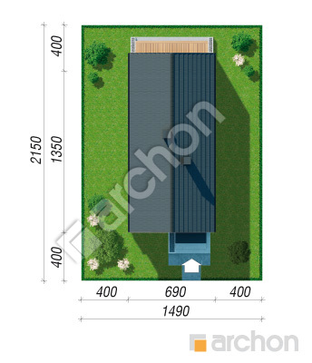 gotowy projekt Dom w supertuniach 2 (E) sytuacja