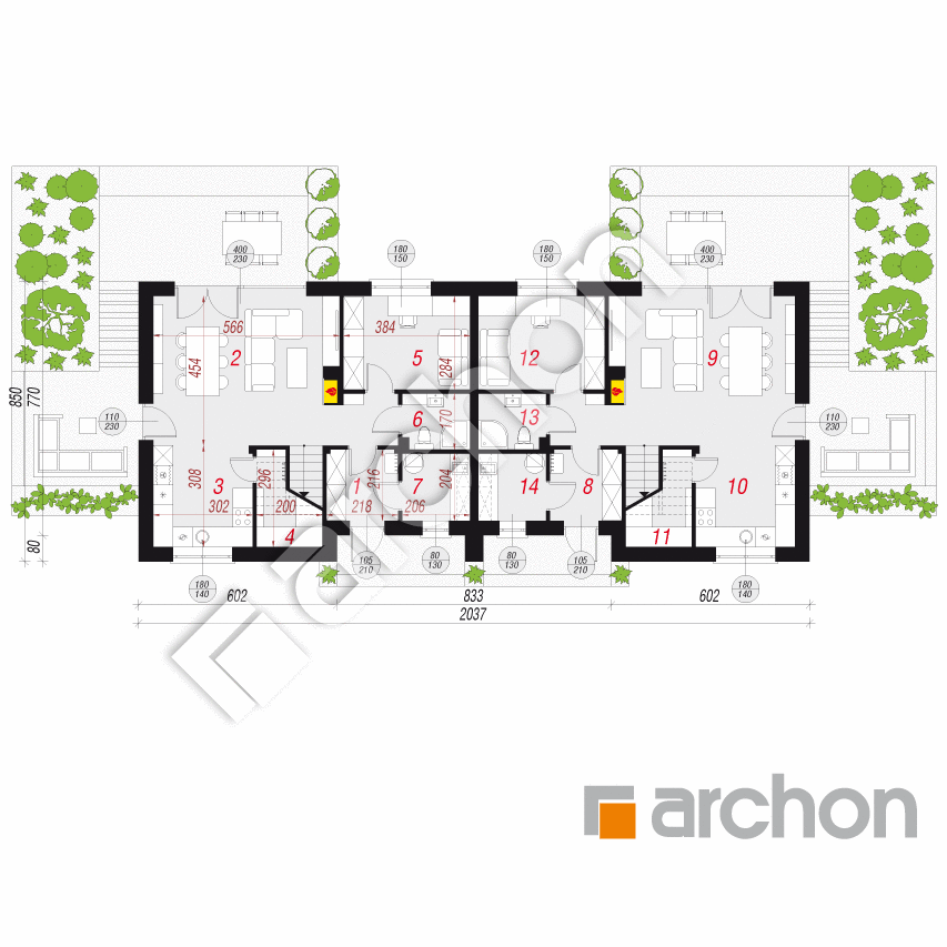gotowy projekt Dom w malinówkach 11 (R2) rzut parteru