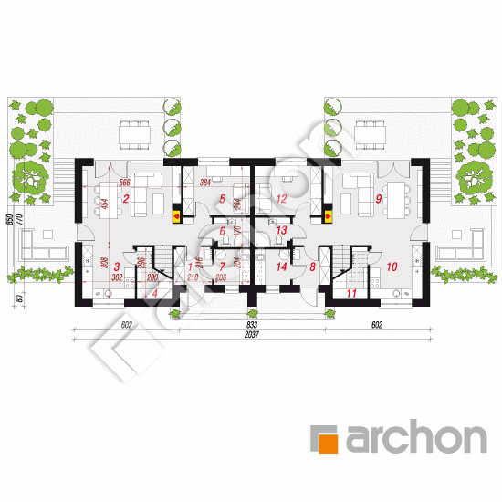 gotowy projekt Dom w malinówkach 11 (R2) rzut parteru