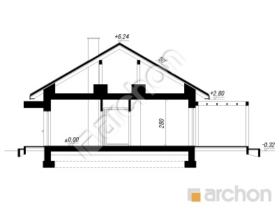 gotowy projekt Dom w kostrzewach 17 (E) przekroj budynku
