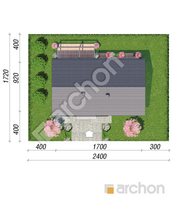 gotowy projekt Dom w kostrzewach 17 (E) sytuacja