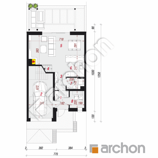 gotowy projekt Dom w klematisach 22 (S) rzut parteru