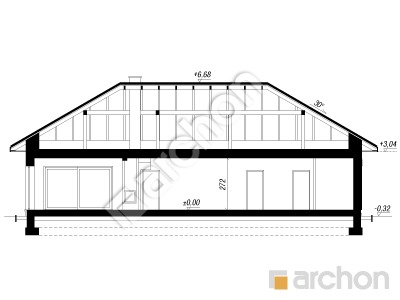 gotowy projekt Dom pod sakurą (E) przekroj budynku