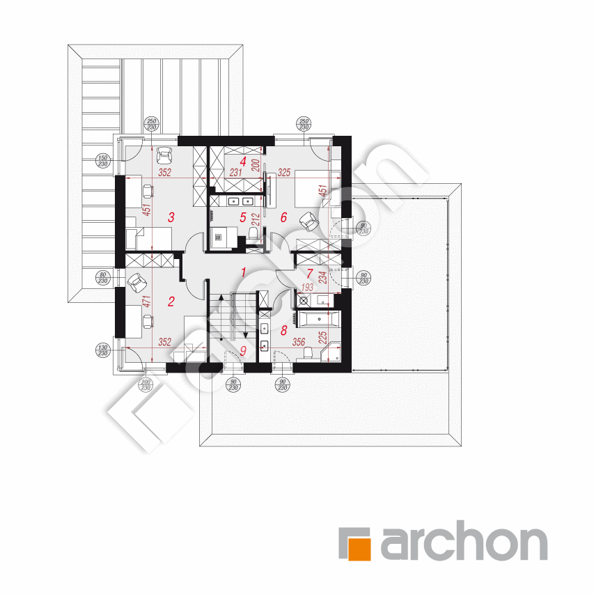 gotowy projekt Willa Oktawia 2 (G2E) OZE rzut piętra