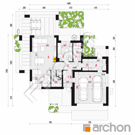 gotowy projekt Willa Oktawia 2 (G2E) OZE rzut parteru