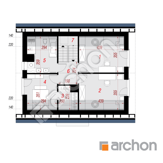 gotowy projekt Dom w zielistkach 34 (A) rzut poddasza