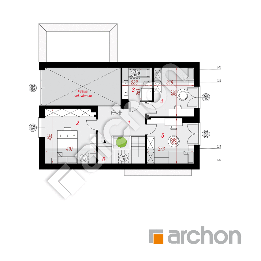 gotowy projekt Dom w kellerisach 3 (E) rzut poddasza