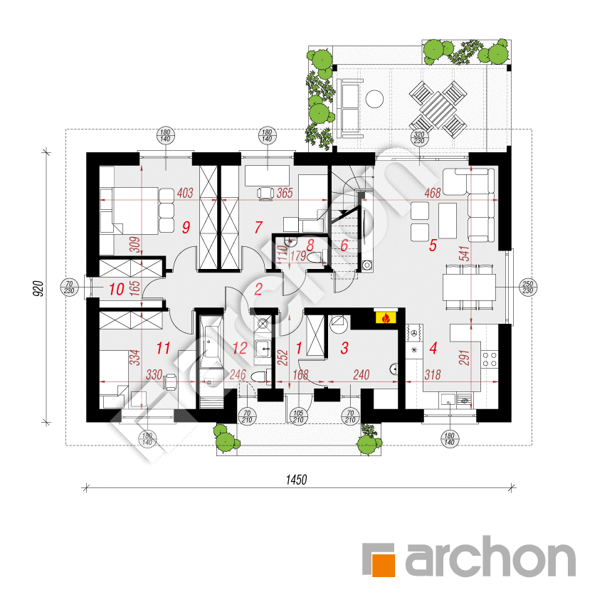 gotowy projekt Dom w kostrzewach 7 rzut parteru