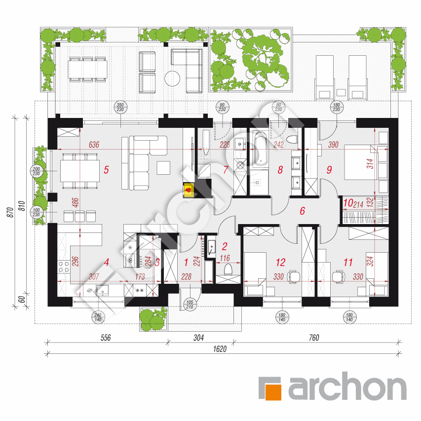 gotowy projekt Dom w kruszczykach 30 rzut parteru