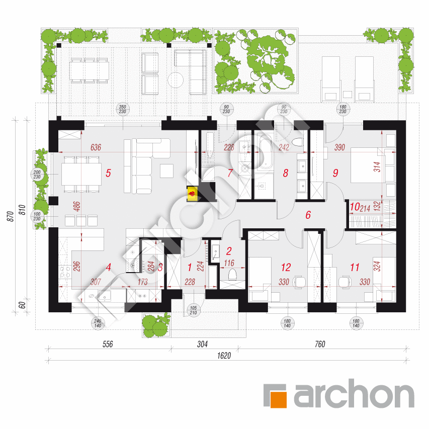 gotowy projekt Dom w kruszczykach 30 rzut parteru