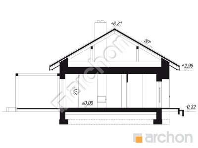 gotowy projekt Dom w kruszczykach 30 przekroj budynku