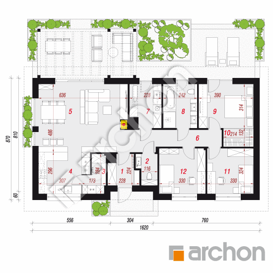 gotowy projekt Dom w kruszczykach 30 rzut parteru