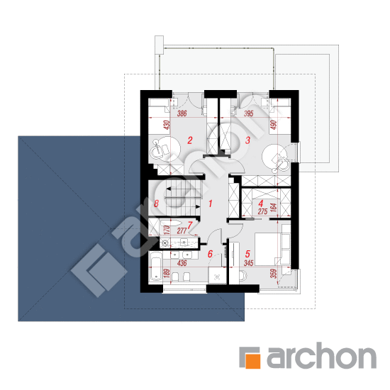 gotowy projekt Willa Karolina 3 (G2E) rzut piętra