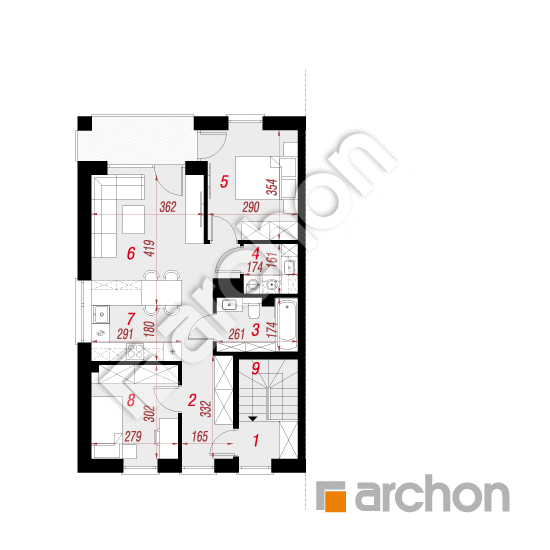 gotowy projekt Dom w bratkach 26 (R2BE) rzut poddasza