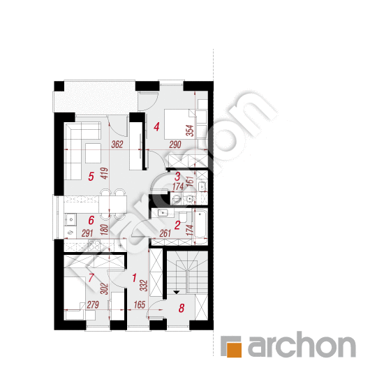 gotowy projekt Dom w bratkach 26 (R2BE) rzut poddasza