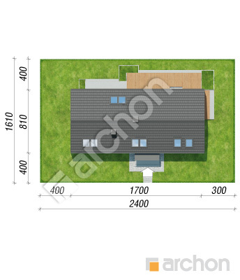 gotowy projekt Dom w kosaćcach 33 (AE) sytuacja