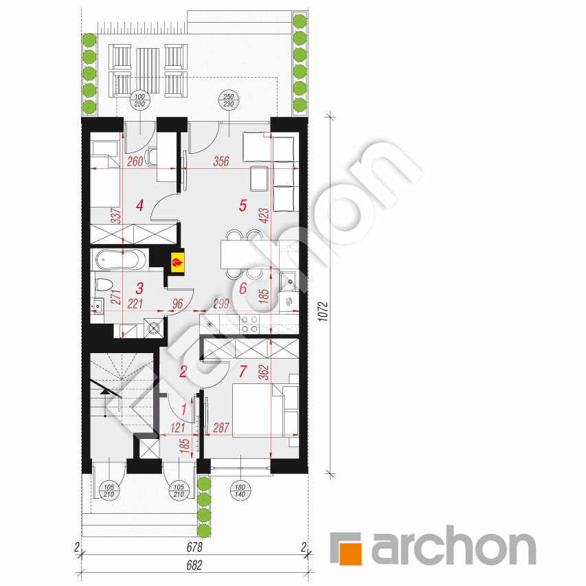 gotowy projekt Dom w bratkach 23 (R2S) rzut parteru