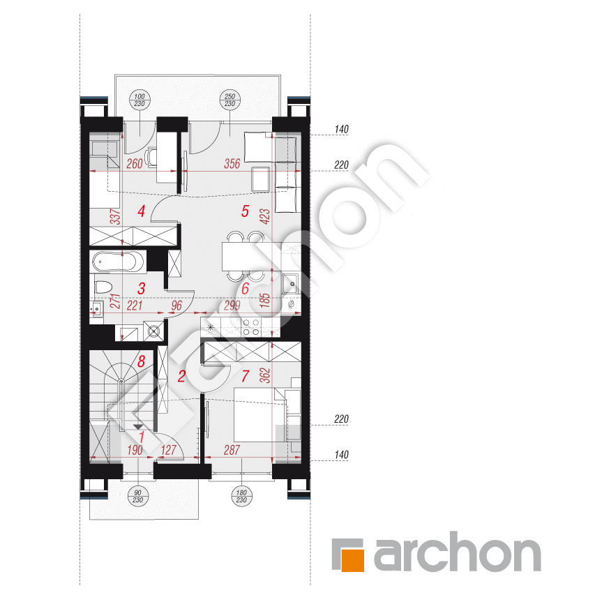 gotowy projekt Dom w bratkach 23 (R2S) rzut poddasza