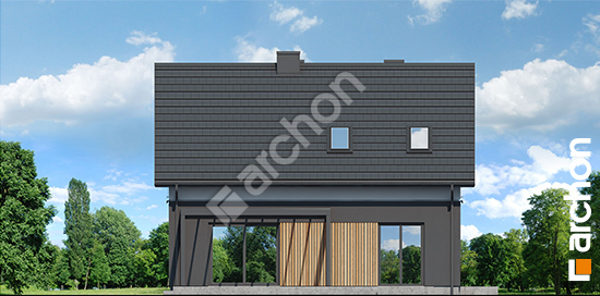 Elewacja ogrodowa projekt dom w nieszpulkach 055debfb1abf77e098064214b5b656e1  267