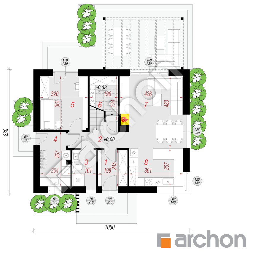 gotowy projekt Dom w nieszpułkach rzut parteru