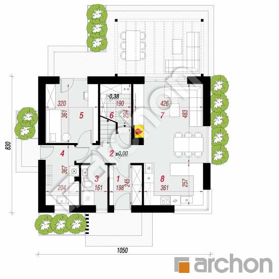 gotowy projekt Dom w nieszpułkach rzut parteru