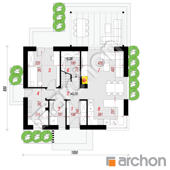 gotowy projekt Dom w nieszpułkach rzut parteru