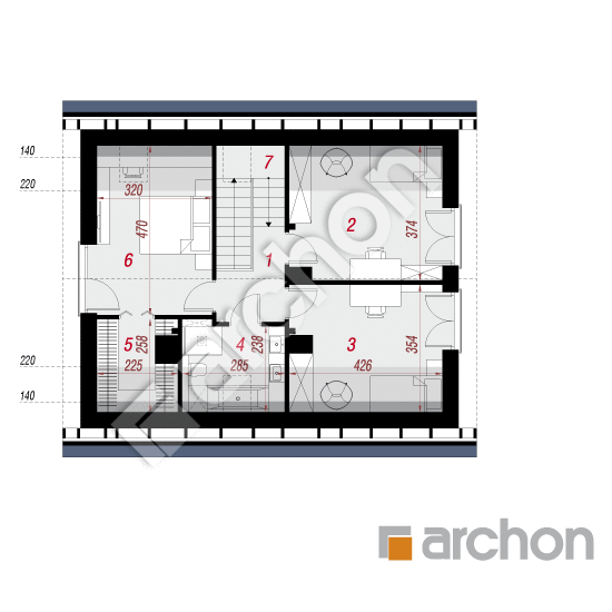 gotowy projekt Dom w nieszpułkach rzut poddasza