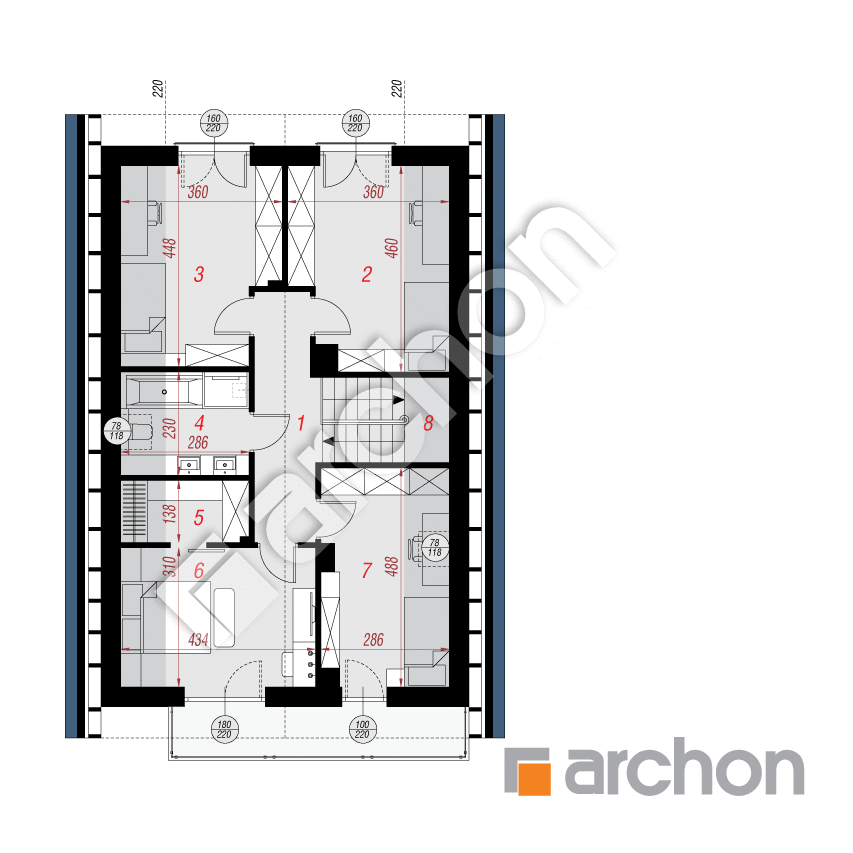 gotowy projekt Dom w moringach 3 (E) rzut poddasza