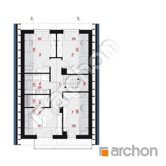 gotowy projekt Dom w moringach 3 (E) rzut poddasza