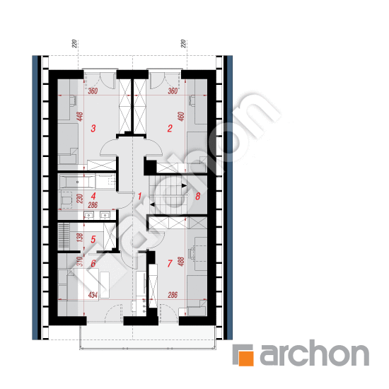 gotowy projekt Dom w moringach 3 (E) rzut poddasza