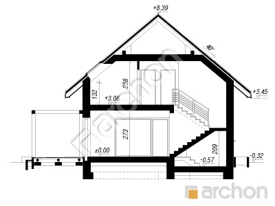 gotowy projekt Dom w malinówkach 56 (GE) OZE przekroj budynku